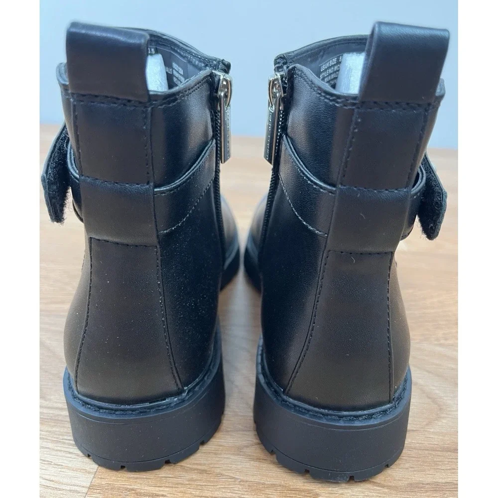 Marc Fisher Kids Jade Strap Black Chelsea Boots Big Girls Size 5 Zip Close NEW